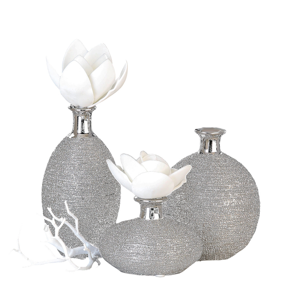 Miro Keramieken Vaas Zilver 15 cm