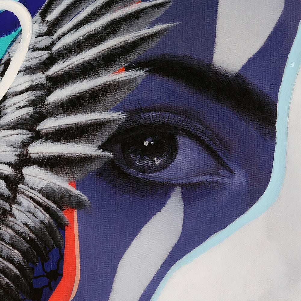 Street Art Lady schilderij 100 cm