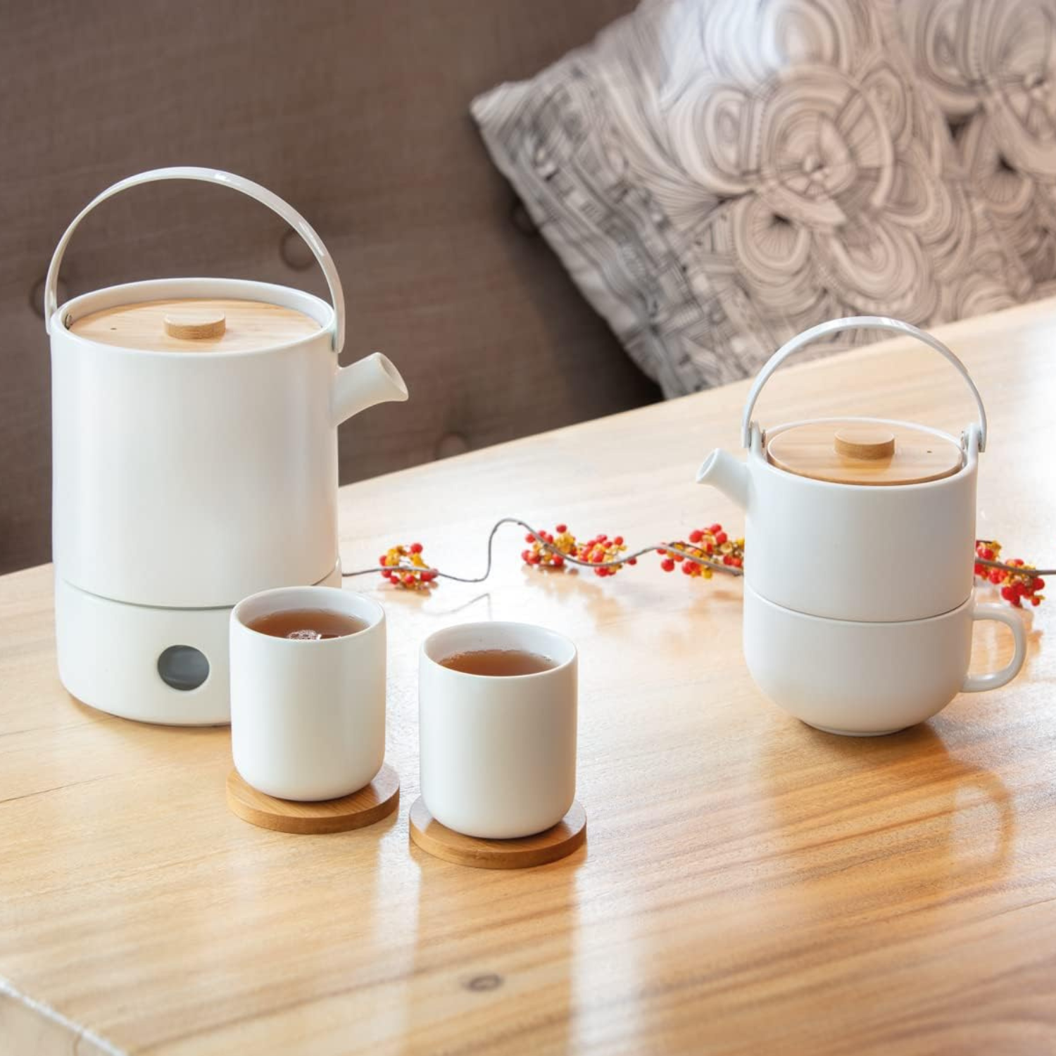 1x2 Bredemeijer Tea Mug Set 200ml Bamboo Coaster