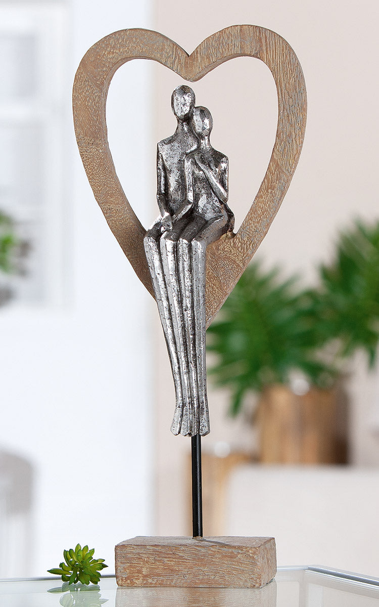 Aroha Hart Sculptuur Zilver Bruin
