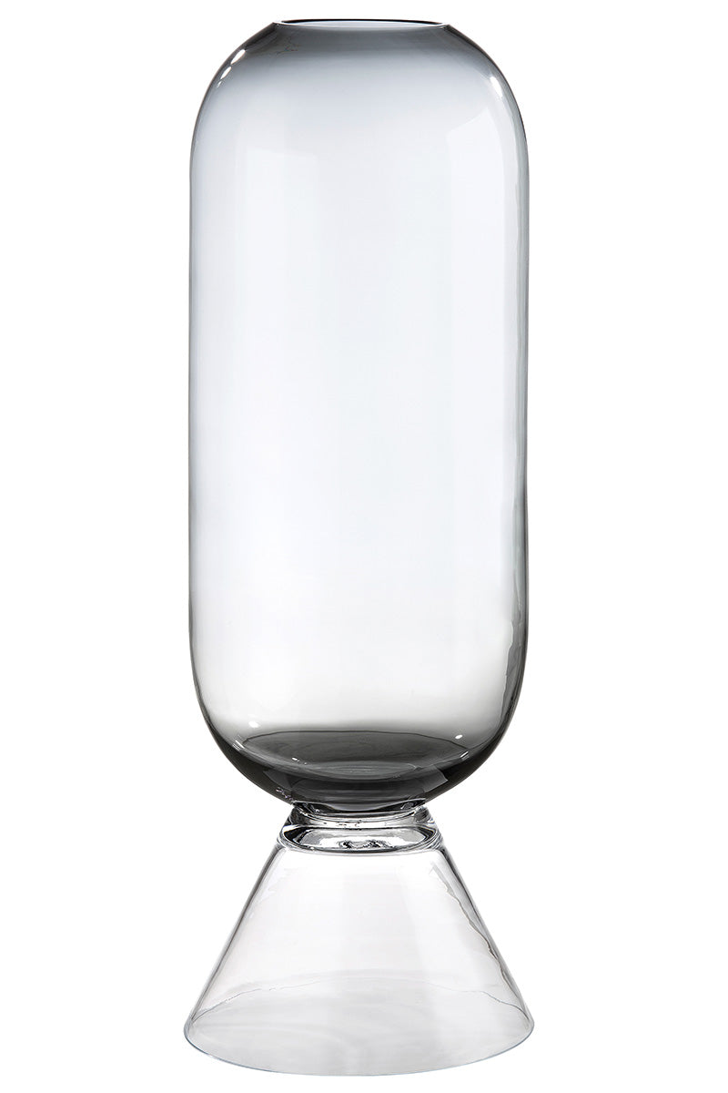 Zwarte glazen vloervaas Luxo 80 cm
