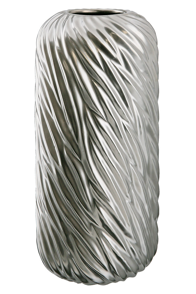 Wave Keramieken Vaas Zilver 30 cm