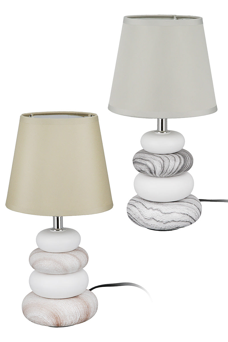 Stone Tafellamp Keramiek Beige Grijs