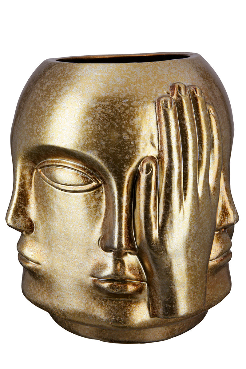 Ponto Gezichtsvaas Goud 23 cm
