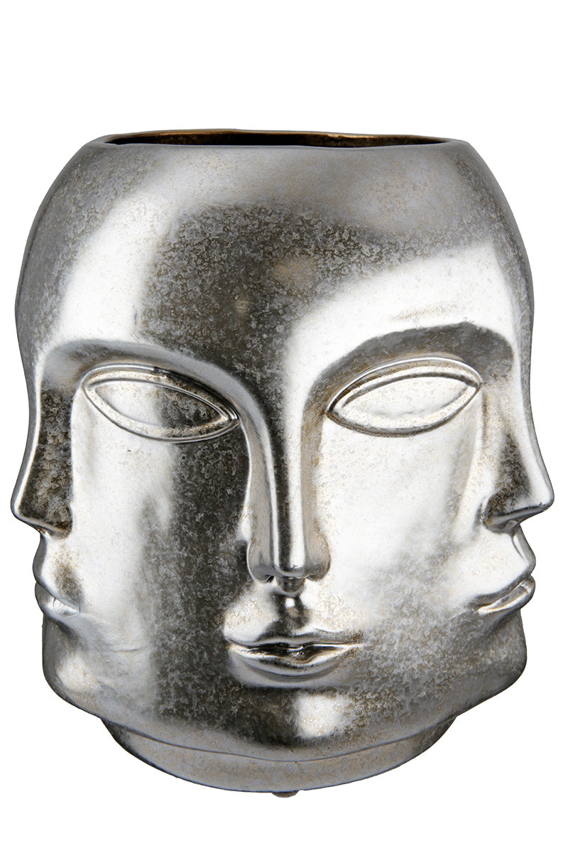 Crado Gezichtsvaas Zilver 23 cm
