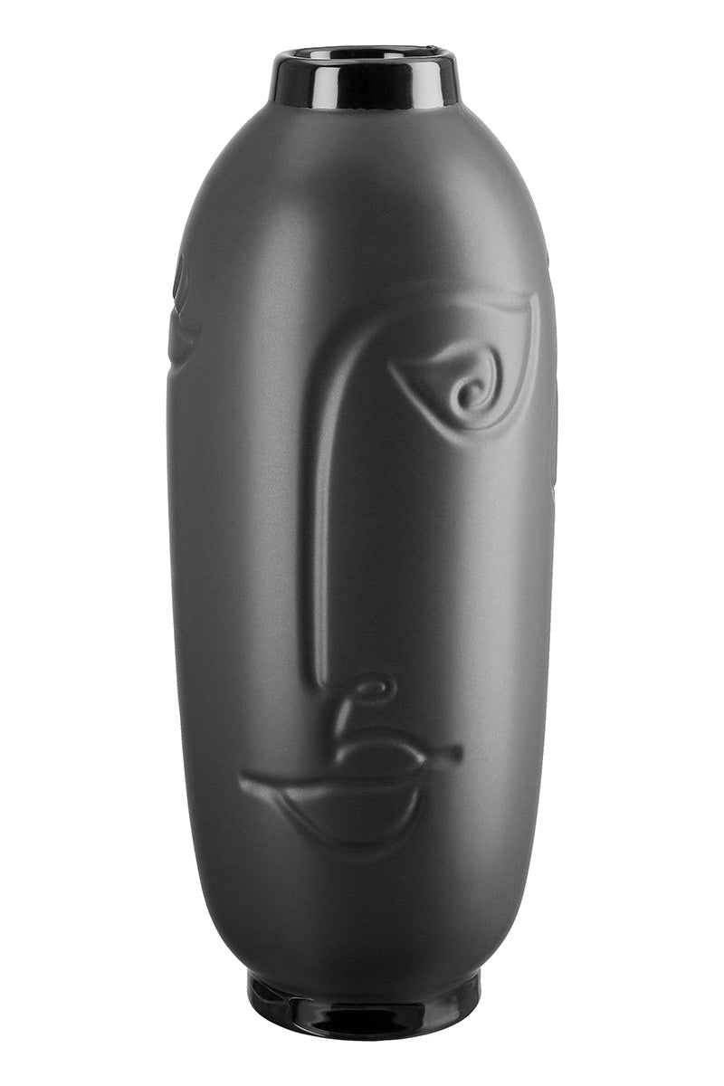 Face Gezichtsvaas Zwart Keramiek