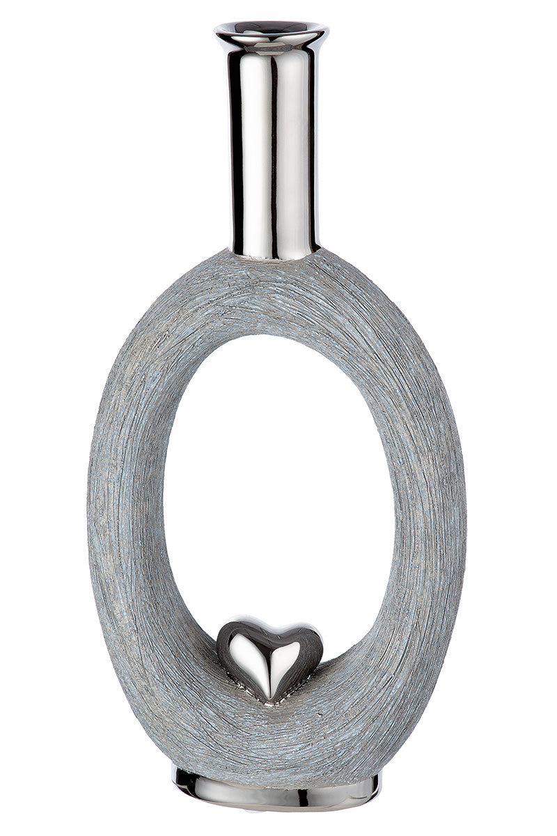 Love Ovale Vaas Grijs 31 cm