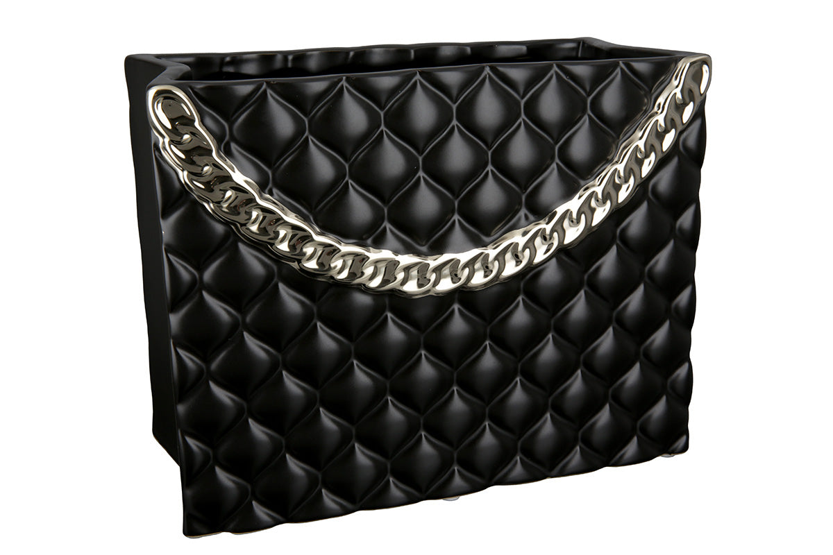 Paris handtas vaas zwart 20 cm