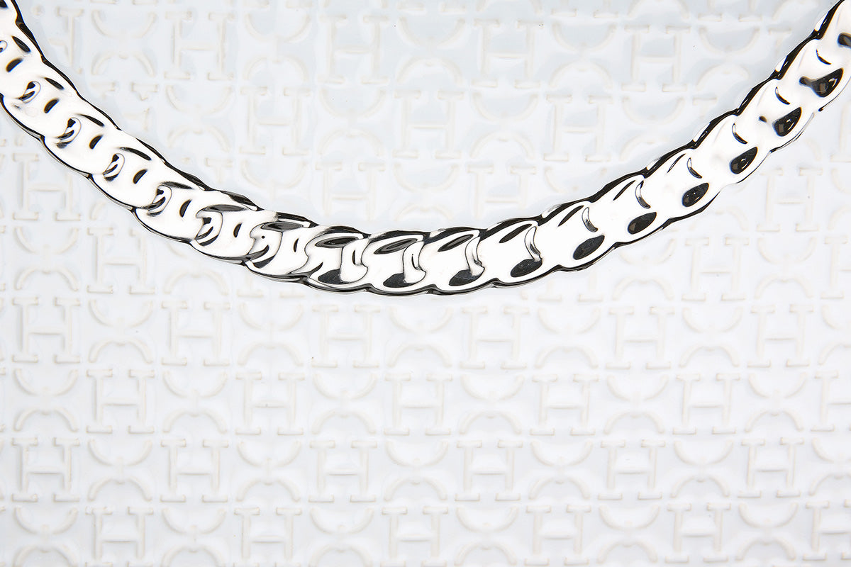 Paris Handtasvaas Wit-Zilver 20 cm