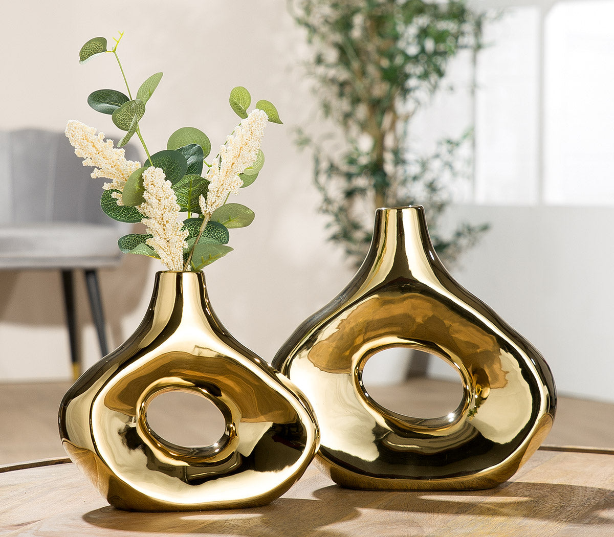 Malta gouden keramische vaas 23 cm