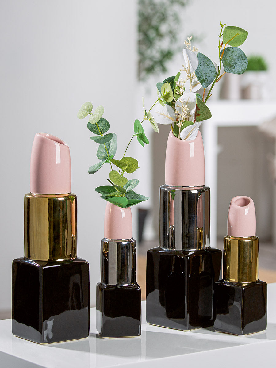 Milano lipstick vaas zwart-goud