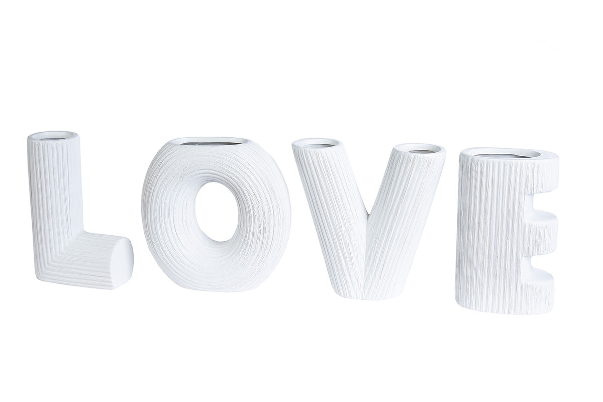 Love Kleine Vaas Wit Keramiek 15 cm