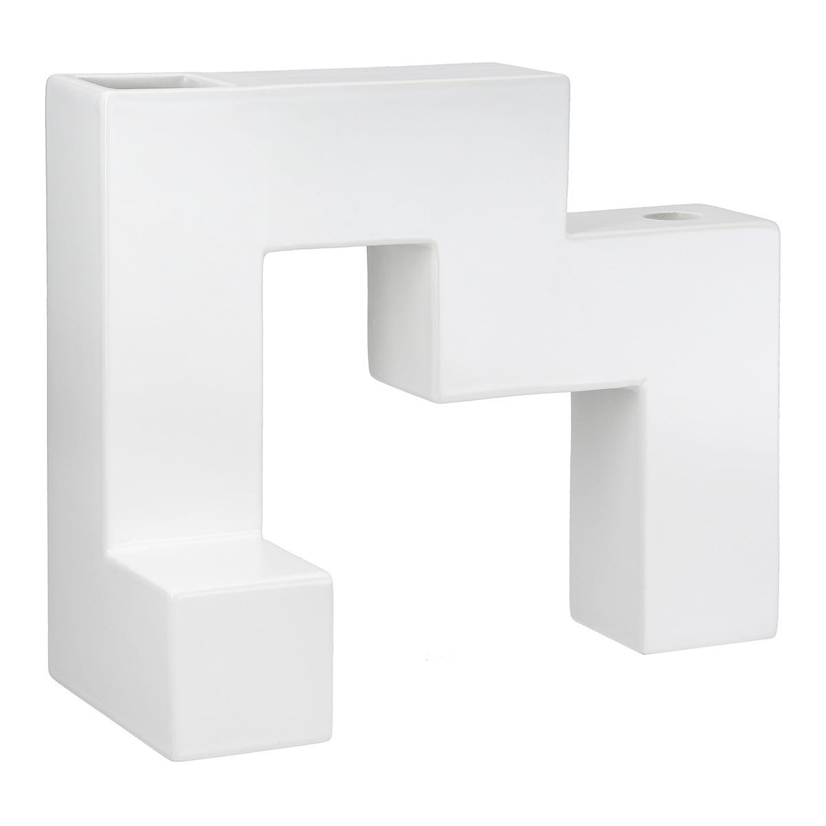 Patras Geometrische Vaas Wit 23 cm