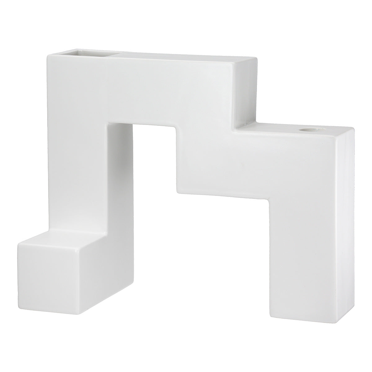 Patras Geometrische Vaas Wit 23 cm