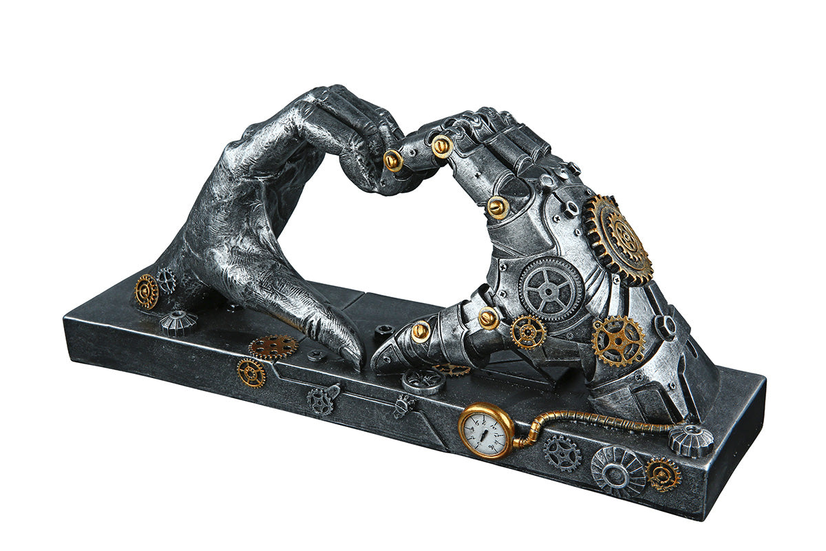 Steampunk Hand Hart Sculptuur 35 cm