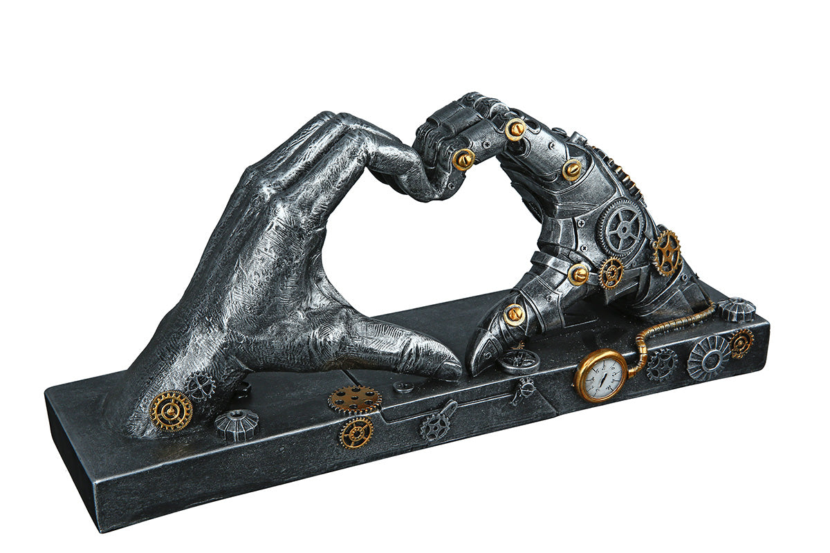 Steampunk Hand Hart Sculptuur 35 cm