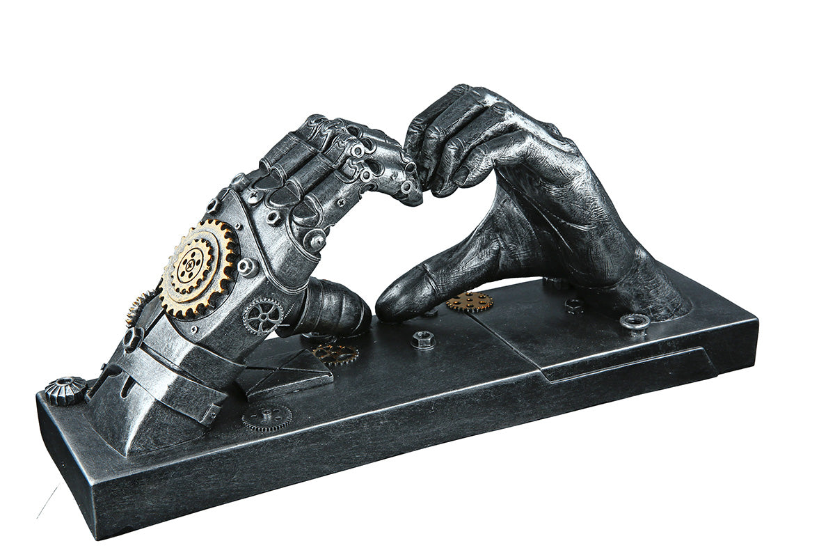 Steampunk Hand Hart Sculptuur 35 cm