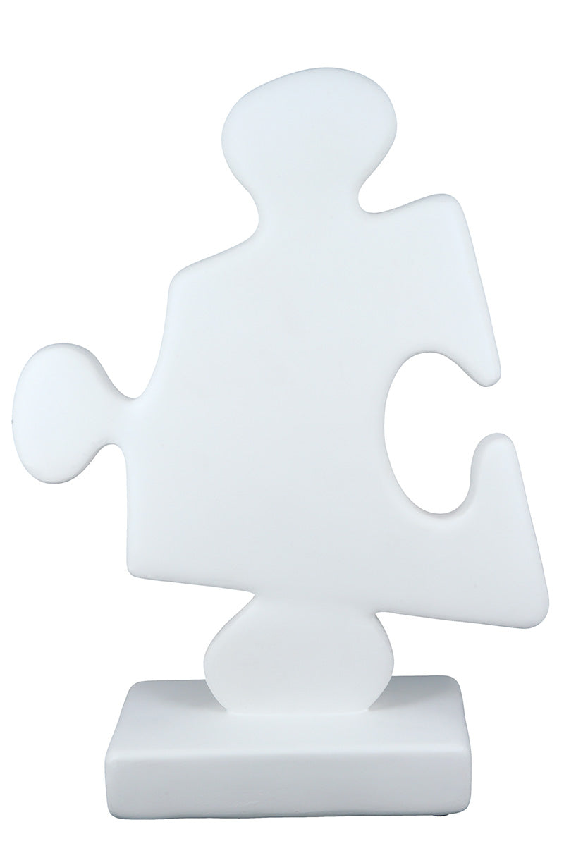 Witte Puzzle Sculptuur Modern