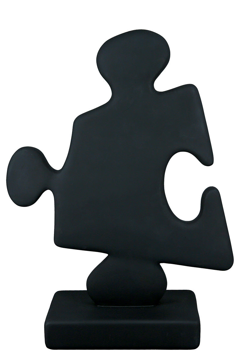 Zwarte Puzzle Sculptuur Modern