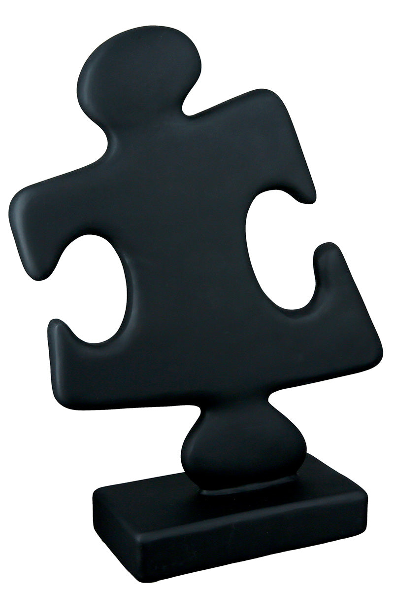 Zwarte Puzzle Sculptuur Modern