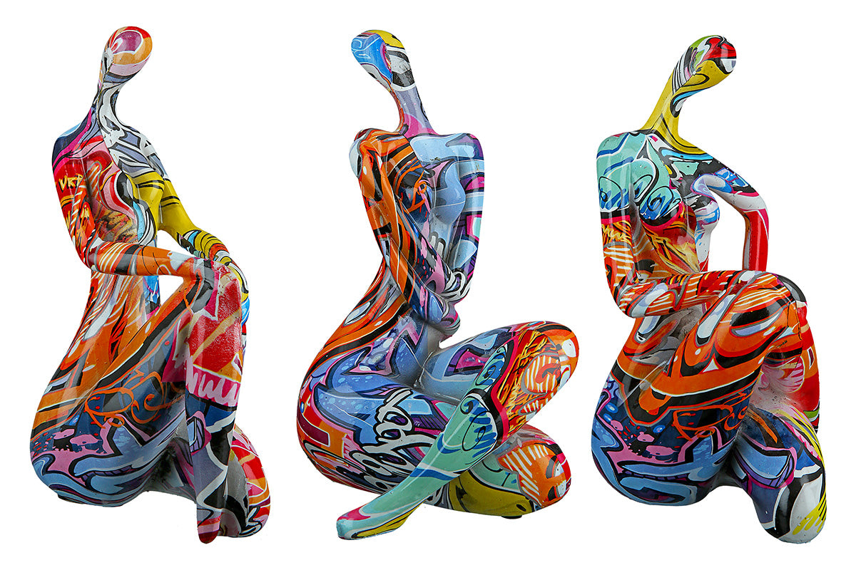 Street Art Vrouwenfiguur Multicolor