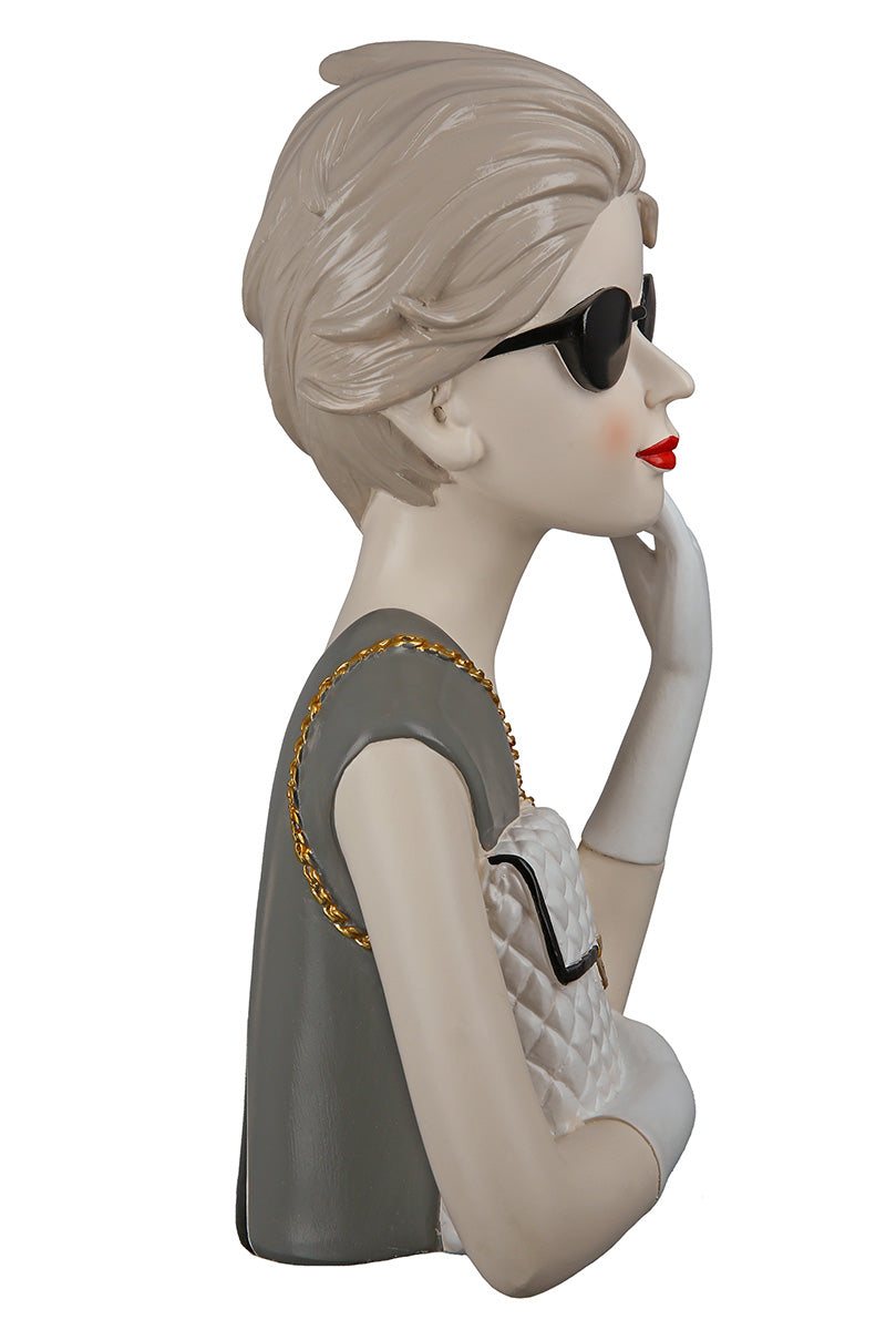 Lady met Handtas Figuur Grijs