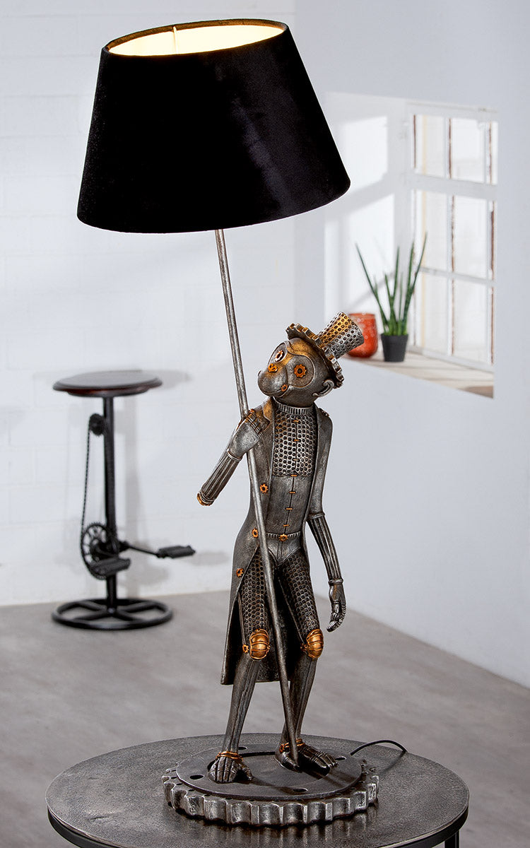 Steampunk Monkey Tafellamp Zilver