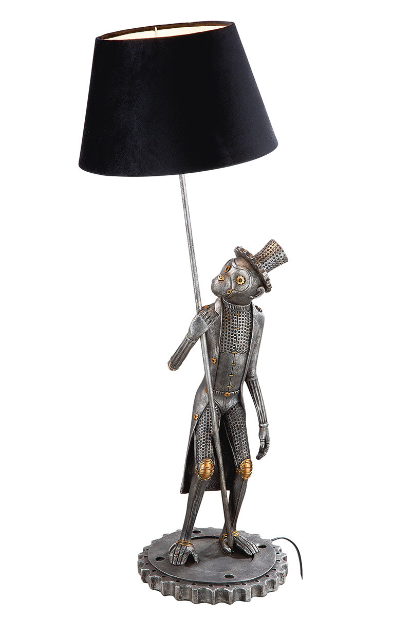 Steampunk Monkey Tafellamp Zilver
