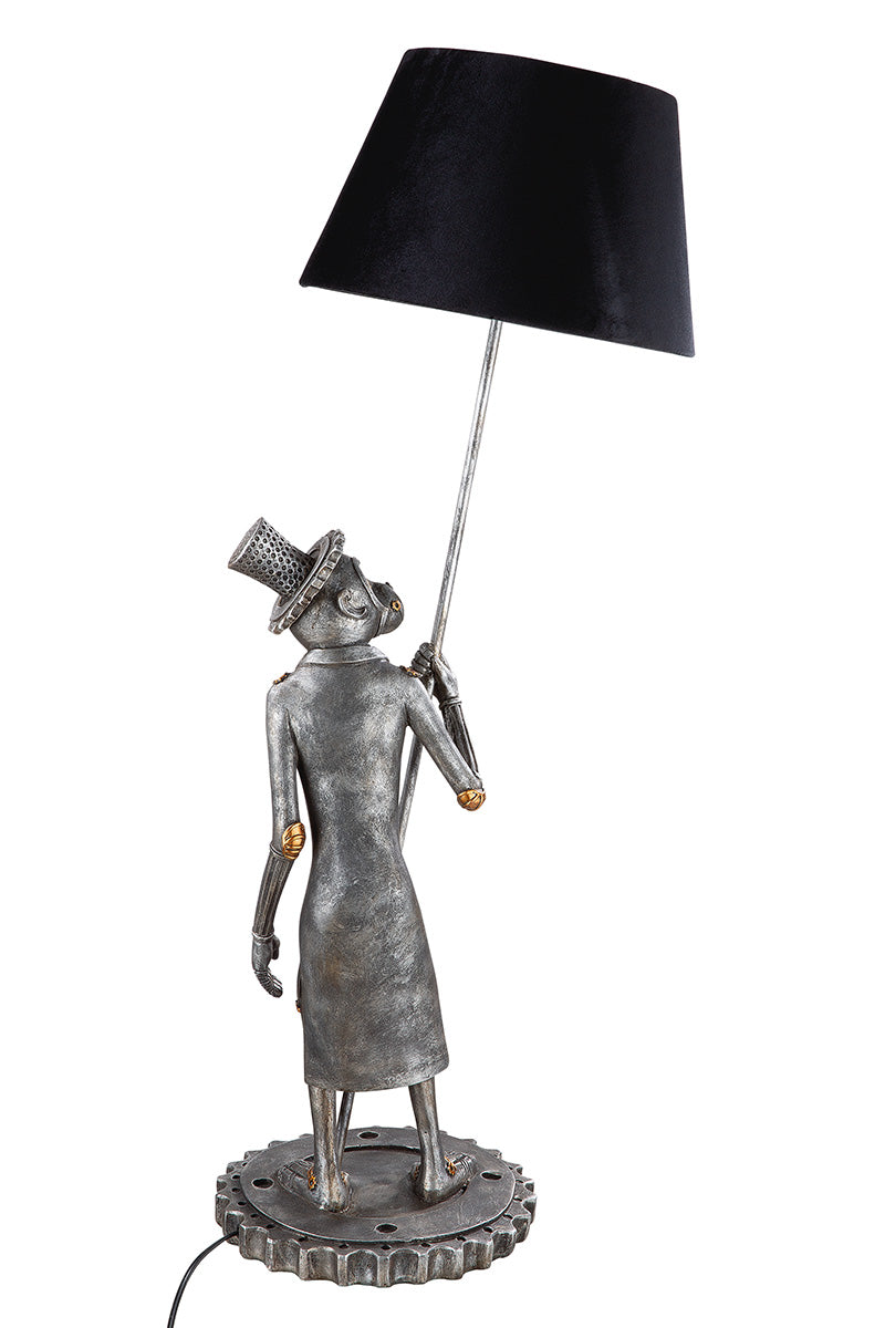 Steampunk Monkey Tafellamp Zilver