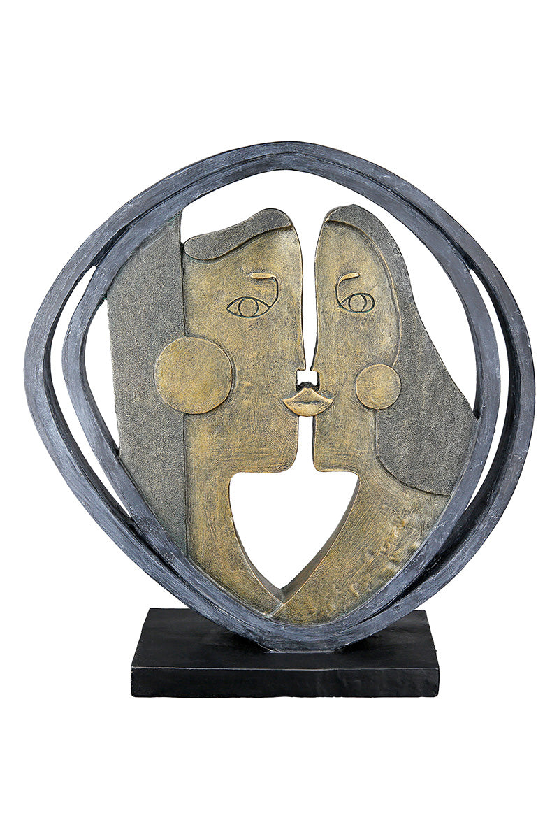 Abstract Ronde Sculptuur Brons/Zwart