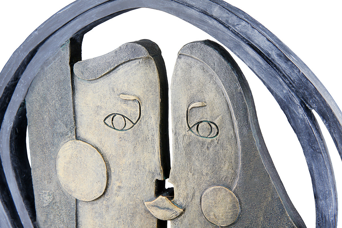 Abstract Ronde Sculptuur Brons/Zwart