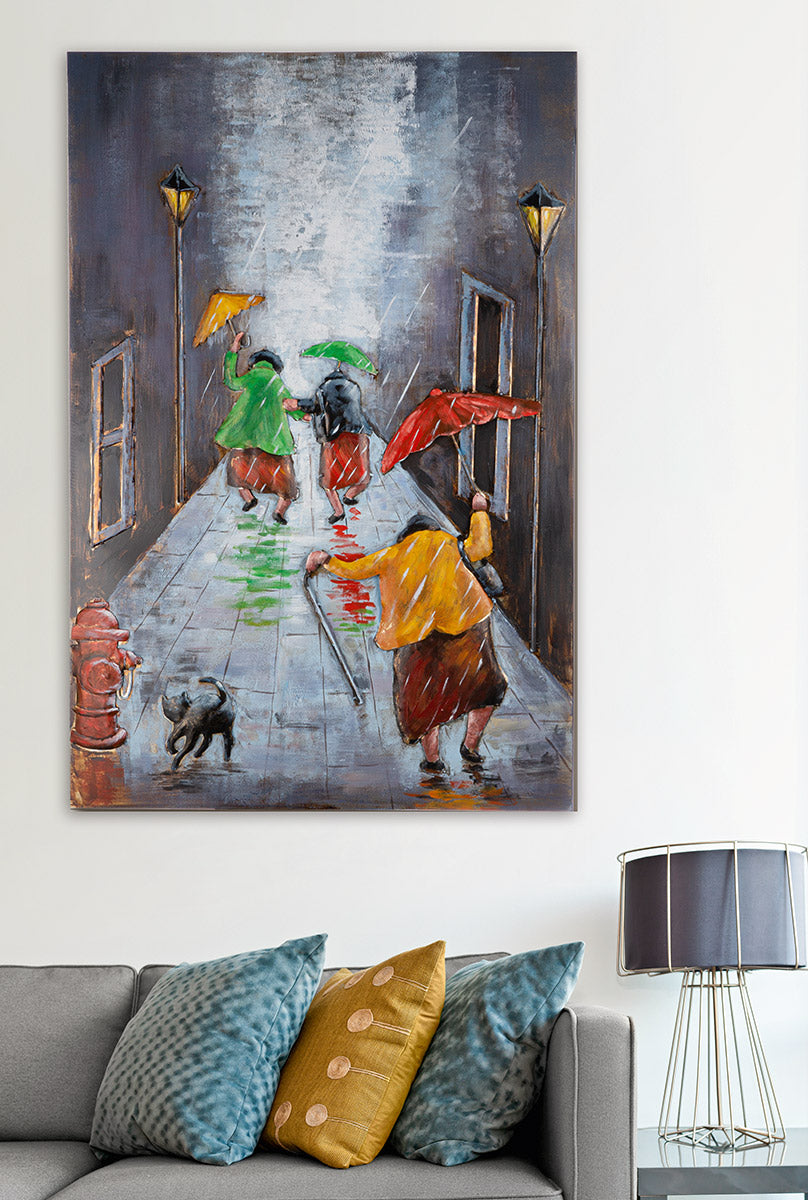 Rainy dance 3D wanddecoratie 120 cm