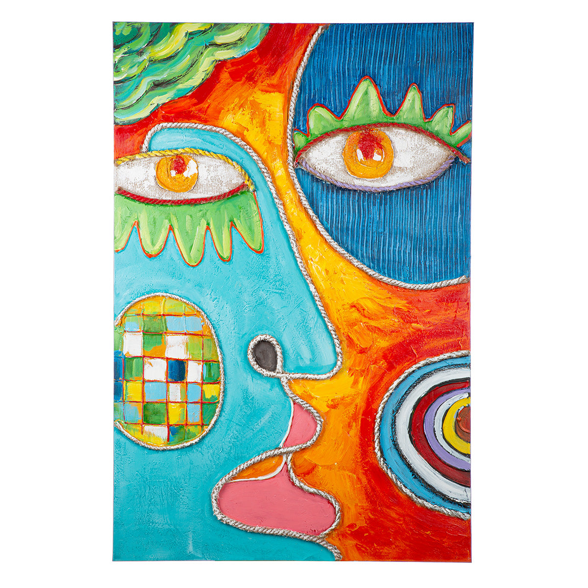 Visage kleurrijk 3D schilderij 120 cm
