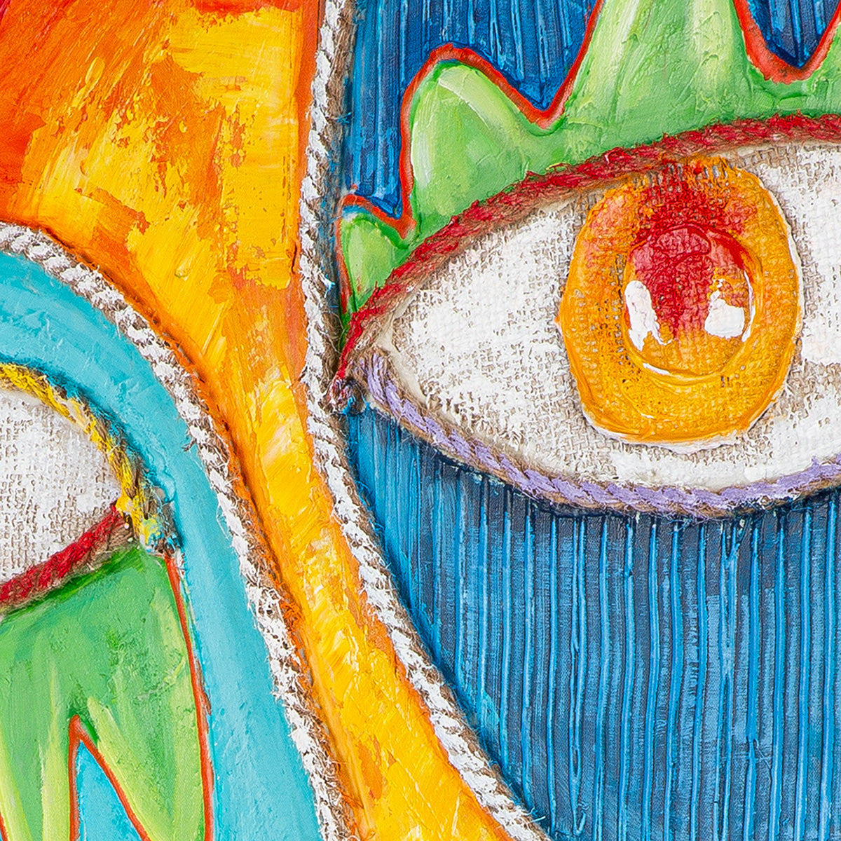 Visage kleurrijk 3D schilderij 120 cm