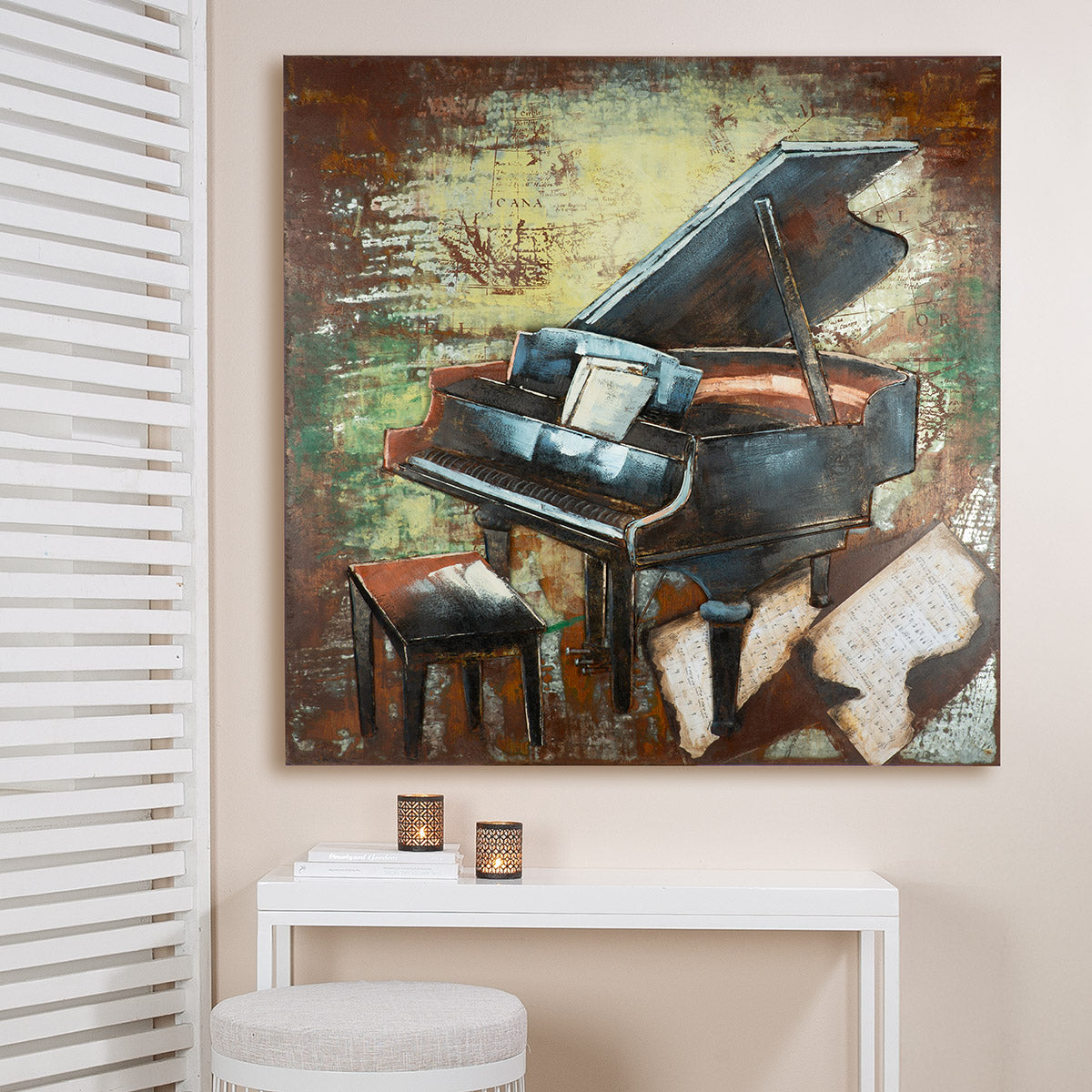 Grand Piano 3D wanddecoratie 100 cm