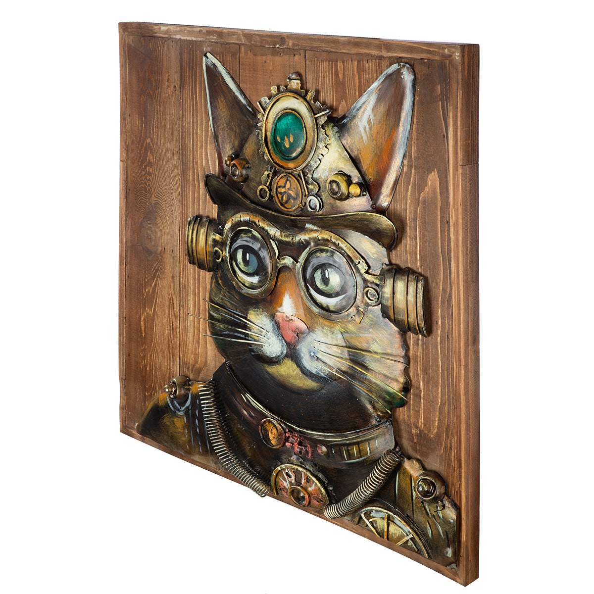 Steampunk Cat 3D wanddecoratie 50 cm