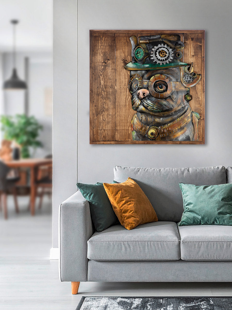 Steampunk Dog 3D wanddecoratie 50 cm
