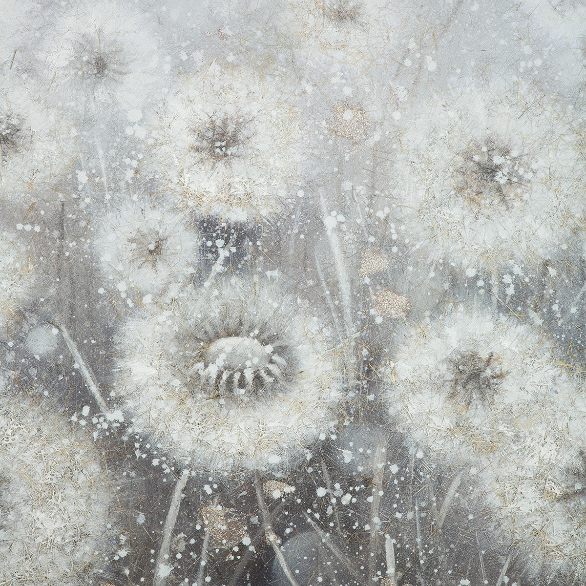 Grijs schilderij Dandelion 100 cm