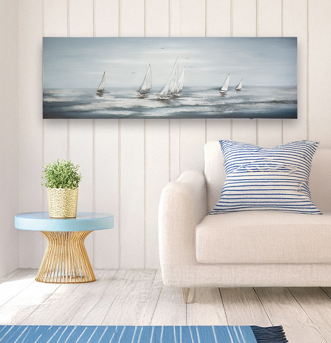 Silver Regatta boot schilderij 150 cm