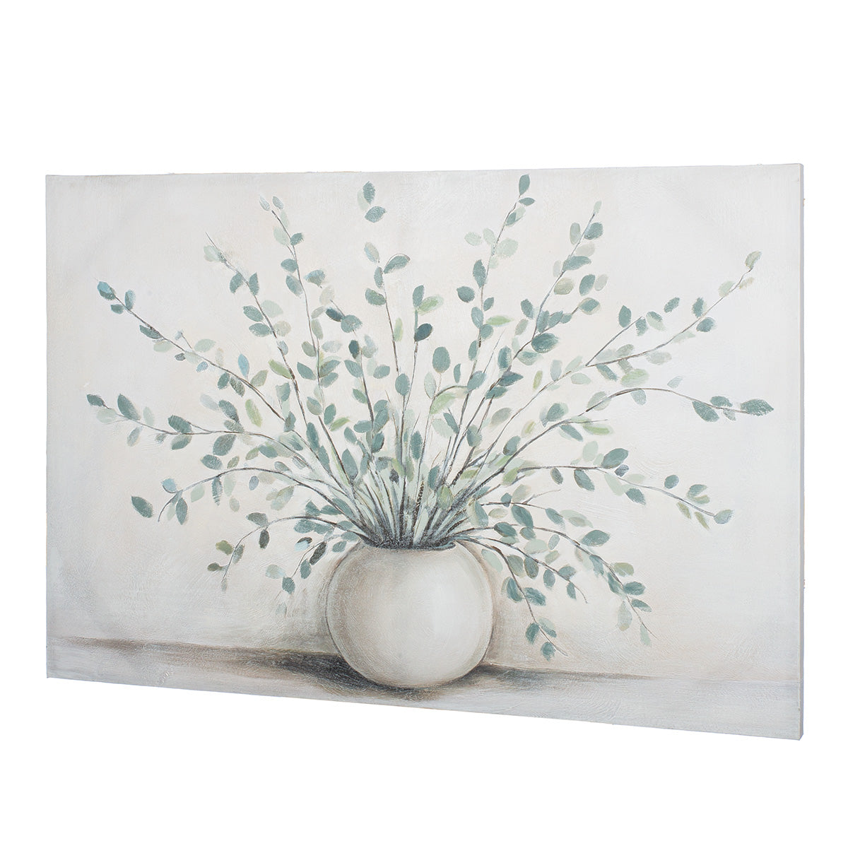 Eucalyptusschilderij met vaas 120 cm