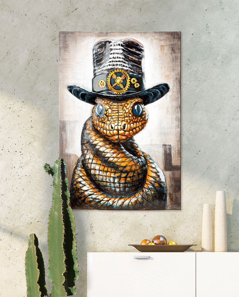 Snake with attitude 3D wanddecoratie