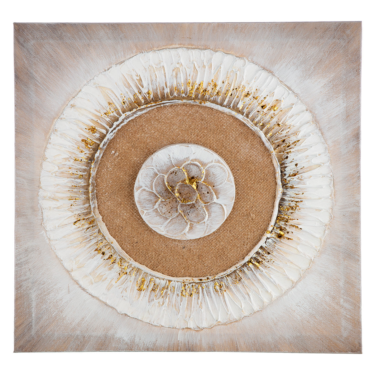Wit 3D-schilderij Jute 30 cm