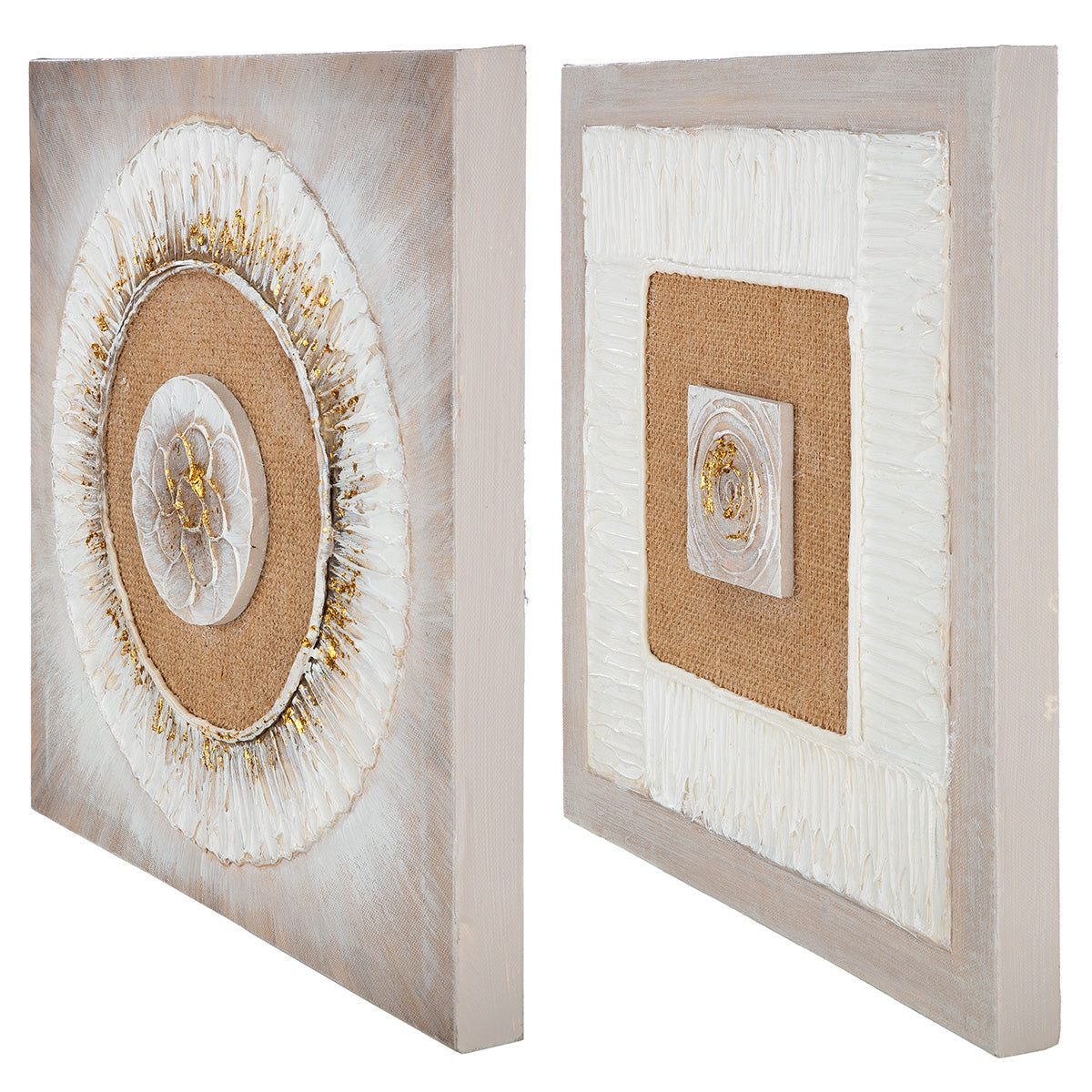 Wit 3D-schilderij Jute 30 cm
