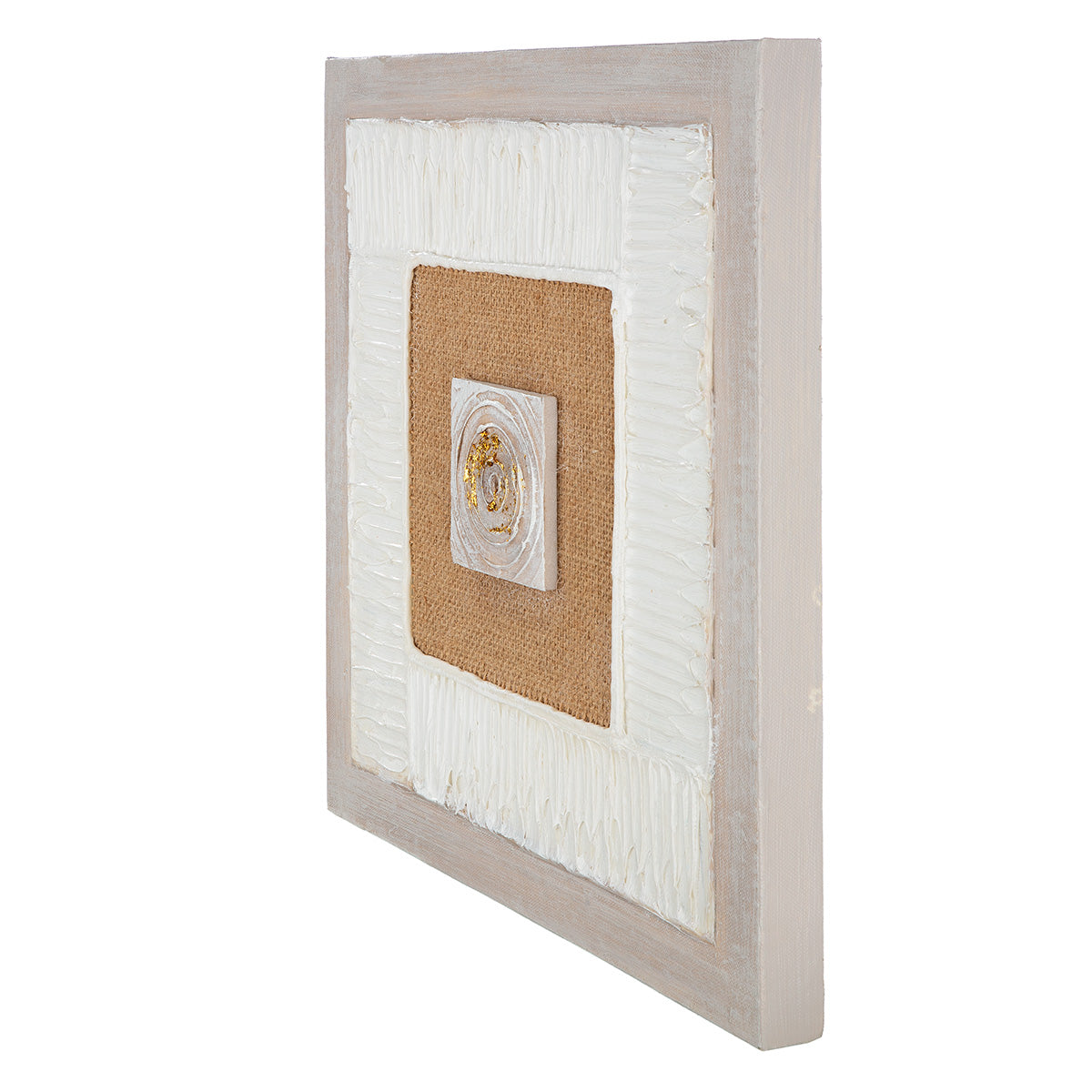 Wit 3D-schilderij Jute 30 cm