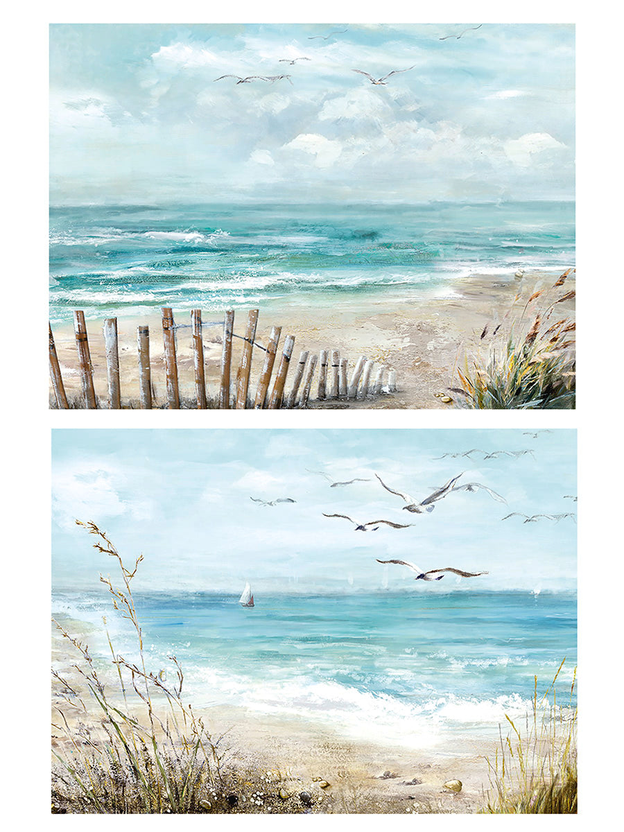 Möwen am Strand schilderij 80 cm