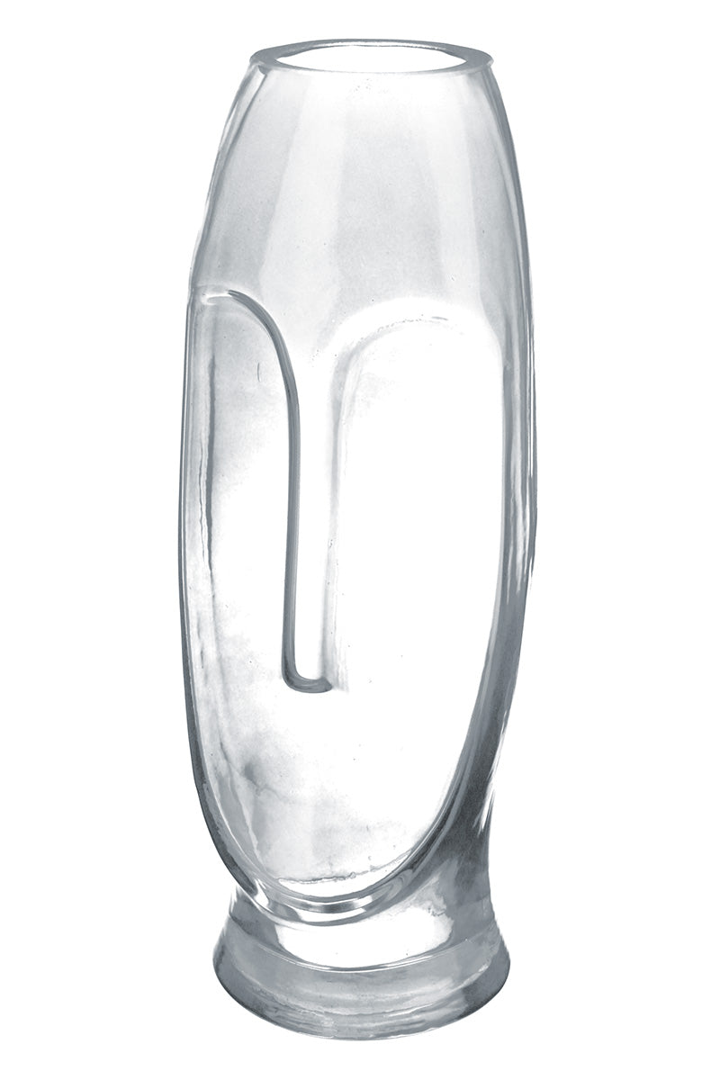 Moai Gezichtsvaas Grijs Glas