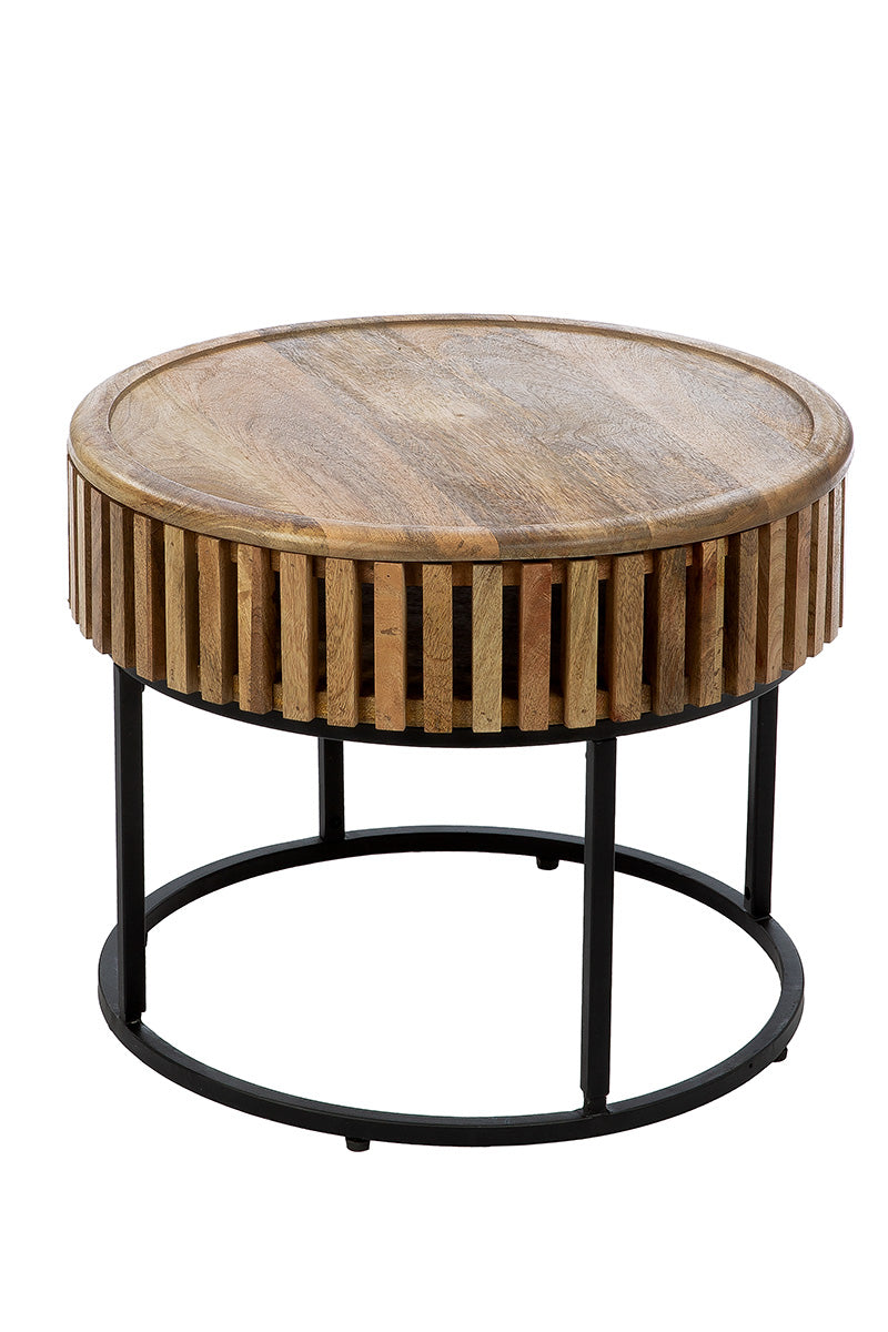 Roseau Ronde Mango Bijzettafel Set
