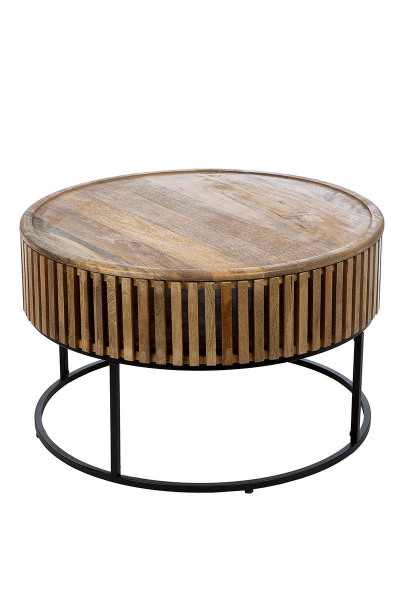 Roseau Ronde Mango Bijzettafel Set