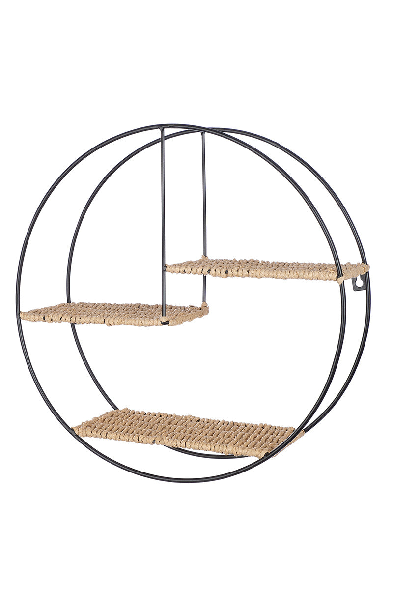 Lima Ronde Wandplank Zwart 3 Niveaus