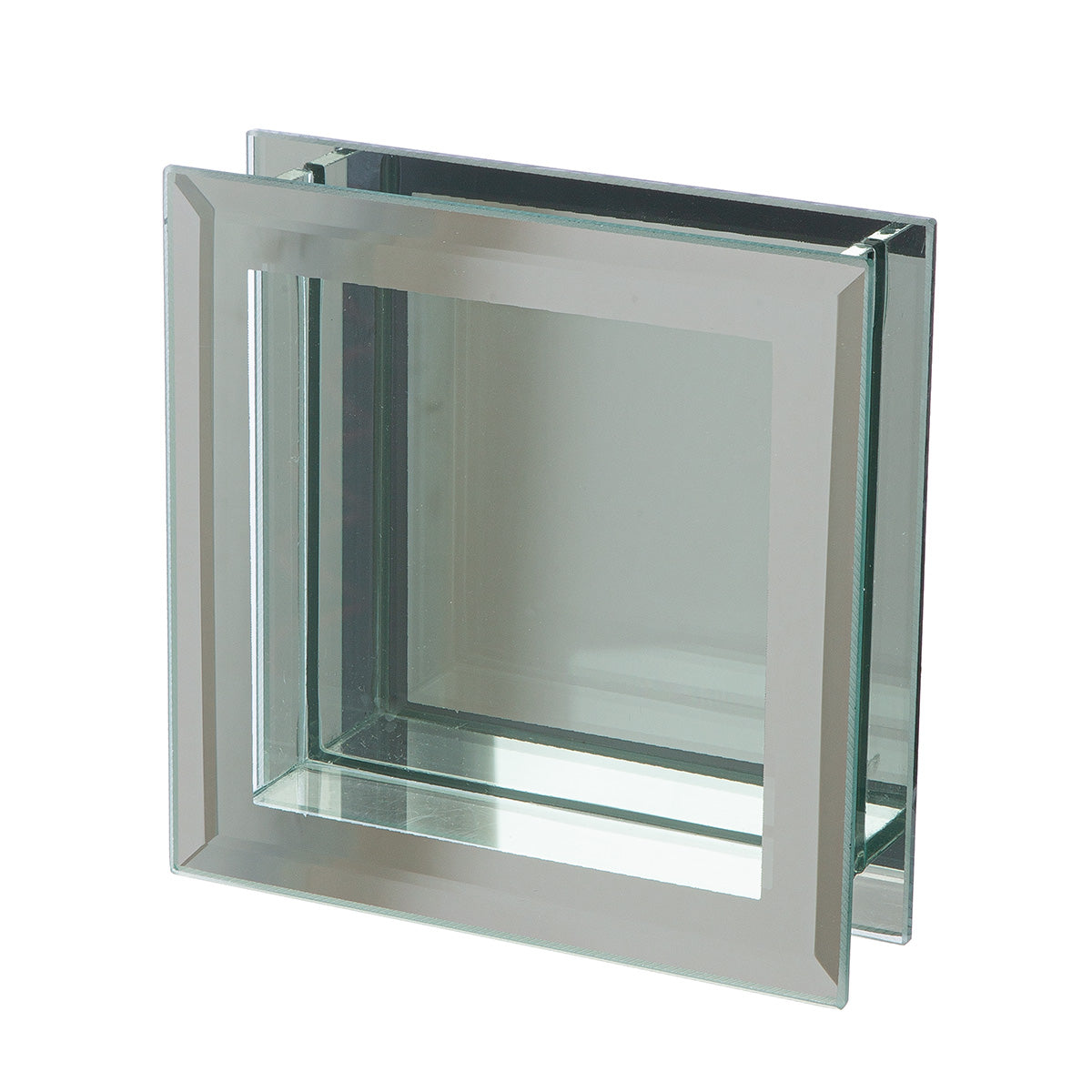 Vierkante spiegelglazen vaas 12 cm